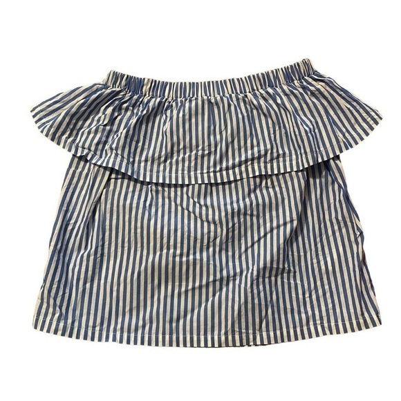 H&M Dresses & Skirts - H&M Blue and White Stripe Peplum Skirt Size 6